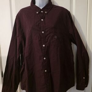Express Men's Deep Burgundy Casual Shirt